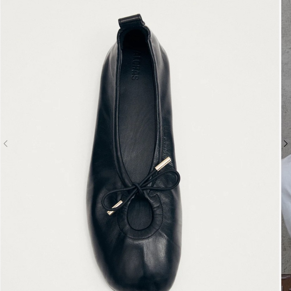 ALOHAS ROSALIND BLACK LEATHER BALLET FLATS SIZE 38
